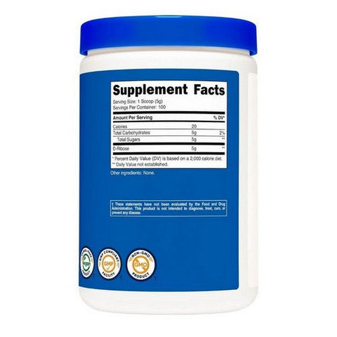 Nutricost, D-Ribose Powder, 500 Grams Nutricost