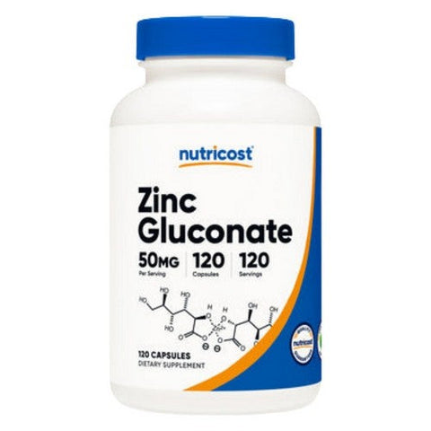 Nutricost, Zinc Gluconate Capsules, 50 Mg, 120 Count Nutricost