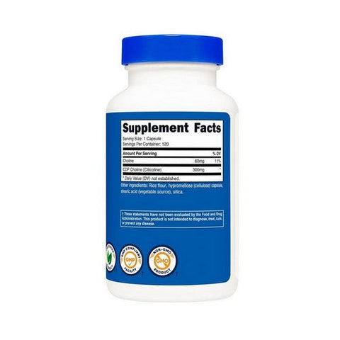 Nutricost, Cdp Choline Citicoline, 300 Mg, 120 Count Nutricost