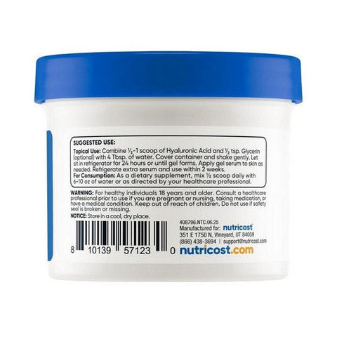 Nutricost, Hyaluronic Acid Unflavoured, 100 Mg, 50 Grams Nutricost