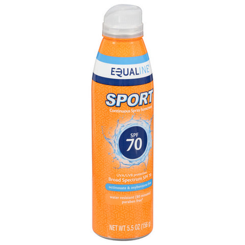 Sport Continuous Spray Broad Spectrum Spf 70 Sunscreen 5.5 Oz (Case Of 6) by Equaline
