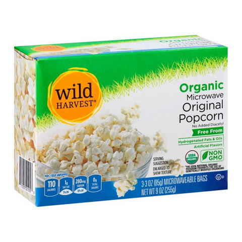 Organic Original Microwave Popcorn 9 Oz (Case Of 12) by Wild Harvest