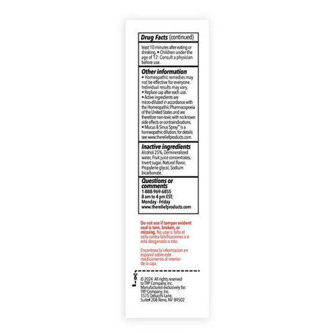 The Relief Products, Mucus And Sinus Spray, 0.67 Oz The Relief Products
