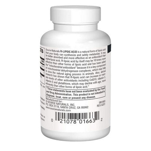 Source Naturals, R-Lipoic Acid, 100 MG, 30 Tabs Source Naturals