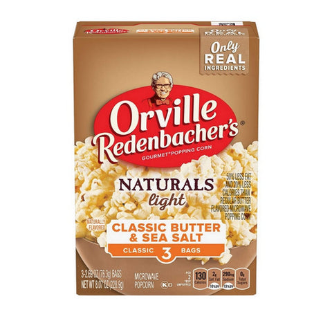 Naturals Light Classic Butter And Sea Salt Microwave Popcorn Classic Bag 8.07 Oz (Case Of 12) by Orville Redenbacher's
