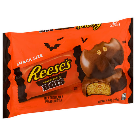 Milk Chocolate Peanut Butter Snack Size Bats Halloween Candy 9.6 Oz (Case Of 24) by Reese's