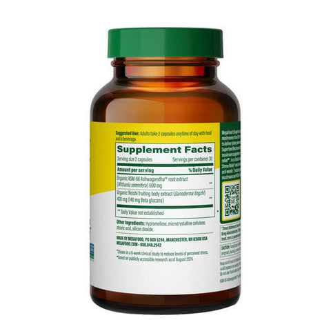 MegaFood, Superfood Mushroom Stress Relief, 60 Capsules MegaFood