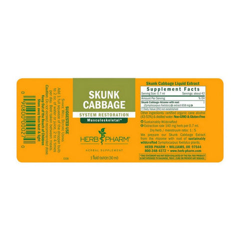 Herb Pharm, Skunk Cabbage, 1 Oz Herb Pharm