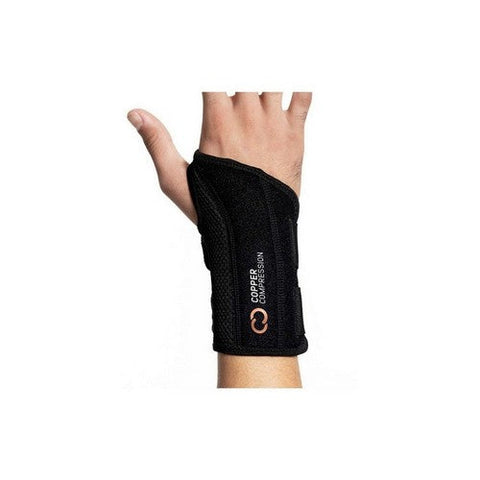 Copper Compression, Wrist Brace Fits Left Hand Small And Medium, 1 Pair