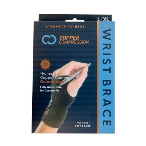 Copper Compression, Wrist Brace Fits Left Hand Large And X-Large, 1 Count