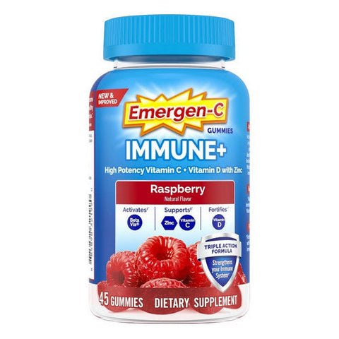 Emergen-C, Immune+ Gummies Raspberry, 45 Gummies Emergen-C