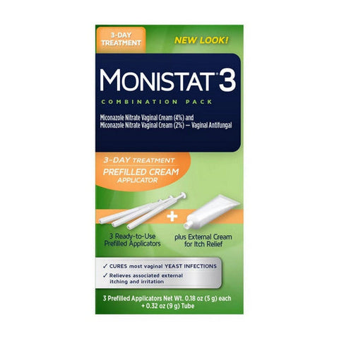 Monistat, 3-Day Treatment Applicators And External Itch Cream, 0.18 Oz Monistat