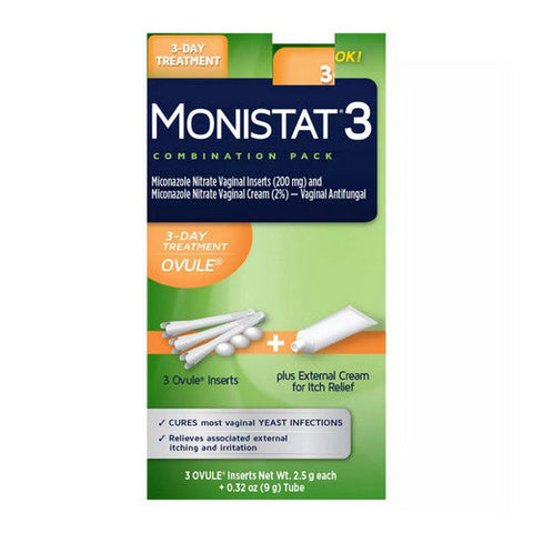 Monistat, 3-Day Treatment Ovule Inserts And External Itch Cream, 2.5 Grams Monistat