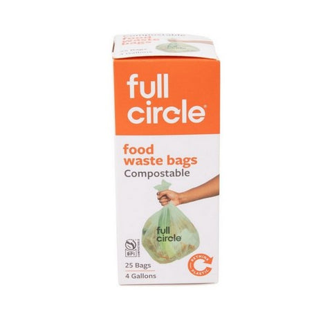 Full Circle Home, Food Waste Bags Compostable, 25 Bags (4 Gallons) Full Circle Home