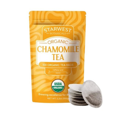 Organic Chamomile Tea Bags 100 Count by Starwest Botanicals