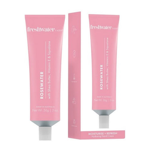 Hand Cream Moisturising Rosewater 2 Oz by Freshwater Farm
