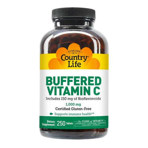 Country Life, Buffered Vitamin C with Bioflavonoids, 1000 MG, 250 Tabs Country Life