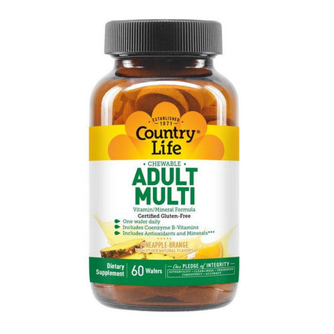 Country Life, Chewable Adult's Multi with Complete Antioxidant System, 60 Wafers Country Life