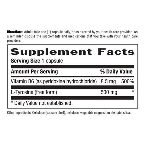 Country Life, L-Tyrosine, 500 Mg, 100 Veg Caps Country Life