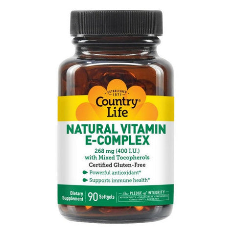 Country Life, Vitamin E Complex 400IU, 90 Sftgls Country Life