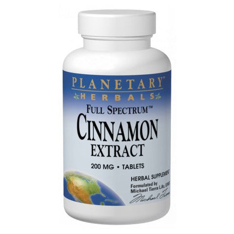 Planetary Herbals, Full Spectrum Cinnamon Extract, 200 mg, 120 Tabs Planetary Herbals