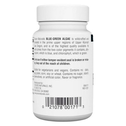 Source Naturals, Blue-Green Algae, 500 MG, 50 Tabs Source Naturals