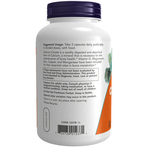 Now Foods, Calcium Citrate, 240 Veg Caps Now Foods