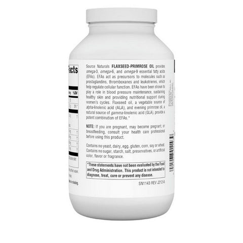 Source Naturals, Flaxseed-Primrose Oil, 1300 mg, 180 Softgels Source Naturals