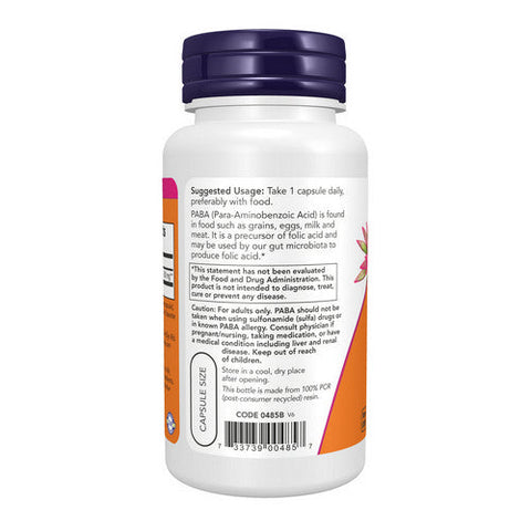 Now Foods, Paba, 500 mg, 100 Caps Now Foods