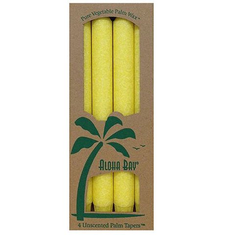 Aloha Bay, Candle  9 Inch Taper, Yellow, 4 Pack Aloha Bay