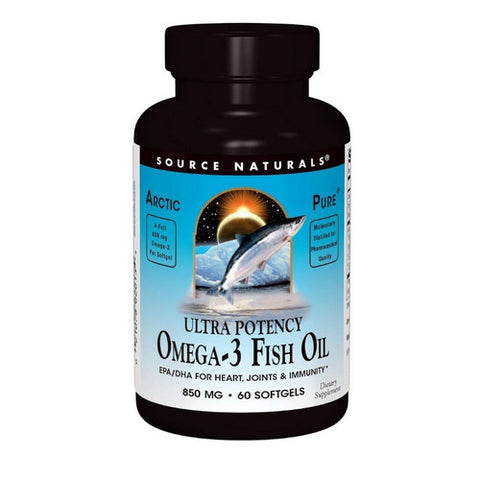 Source Naturals, Arcticpure Ultra Potency Omega-3 Fish Oil, 850 Mg, Ultra Potency 60 Softgels Source Naturals