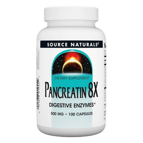 Source Naturals, Pancreatin 8x Capsules, 100 Caps Source Naturals