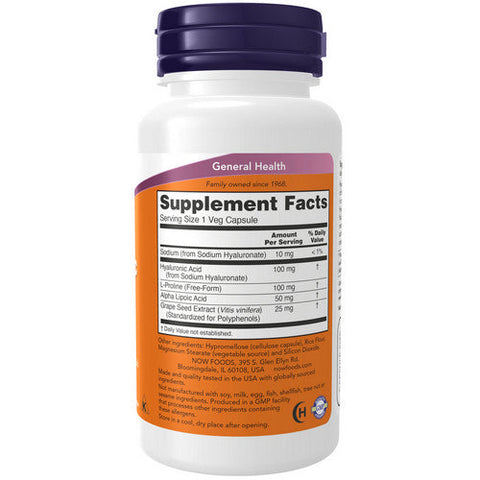 Now Foods, Hyaluronic Acid, 100 mg, 60 Vcaps Now Foods
