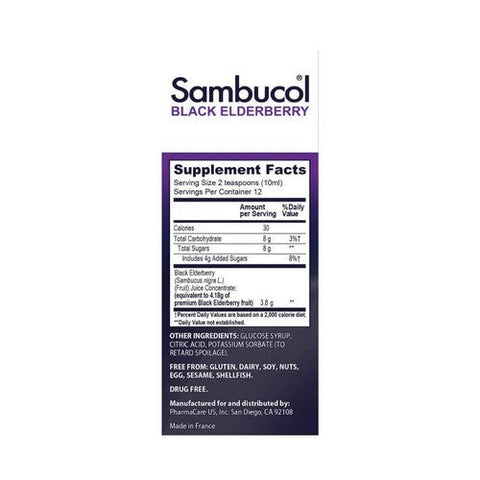 Sambucol, Black Elderberry Syrup, 4 Oz Sambucol