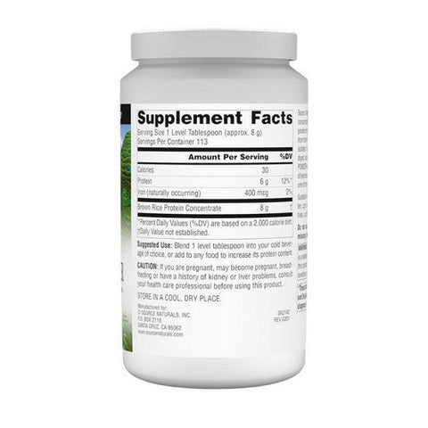 Source Naturals, Brown Rice Protein Powder, 907 Gram, 32 Oz Source Naturals