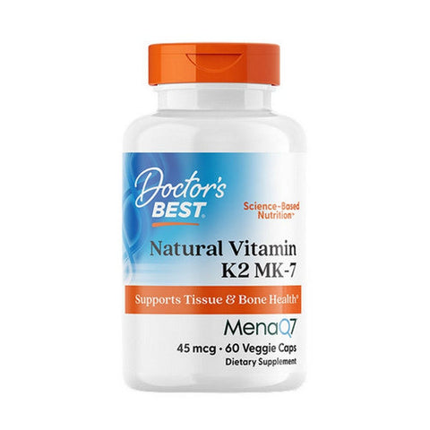 Doctors Best, Natural Vitamin K2 Featuring MenaQ7, 45 Mcg, 60 Veggie Caps Doctors Best