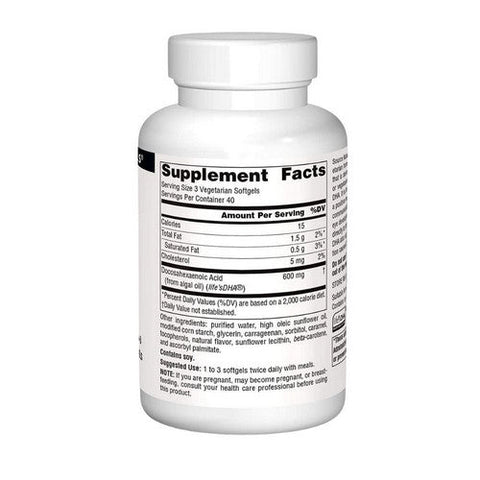 Source Naturals, Vegetarian DHA With Neuromins, 200 Mg, 120 Softgels Source Naturals