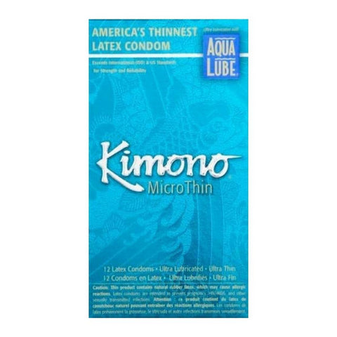 Mayer Laboratories, Kimono MicroThin Condoms, Aqua Lube 12 CT Mayer Laboratories
