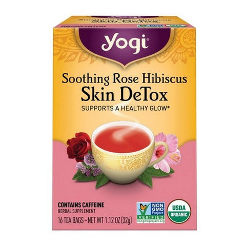 Yogi, Organic Soothing Rose Hibiscus Skin Detox, 16 Bags Yogi