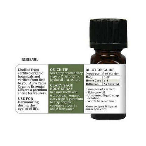 Aura Cacia, Essential Oil, Clary Sage 0.25 oz Aura Cacia