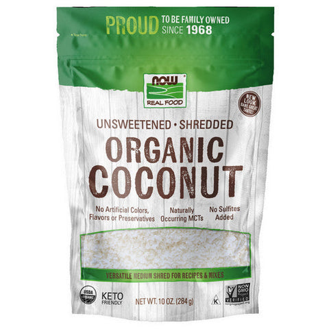 Now Foods, Coconut Organic Unsweetened, 10 oz Now Foods