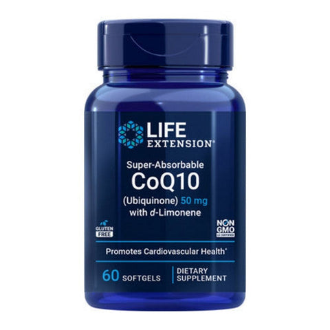 Life Extension, Super-Absorbable CoQ10, 50 mg, With D-Limonene 60 softgels Life Extension