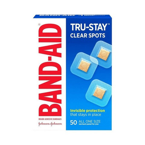 Band-Aid, Tru-Stay Clear Spots Adhesive Bandages 7/8 X 7/8 Inch, 50 each Band-Aid