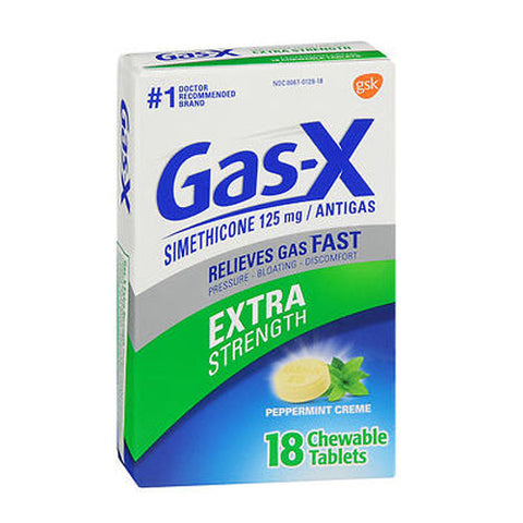 Gas-X, Simethicone Antigas Extra Strength Peppermint CrÃ¨me, 18 Chewable Tablets Gas-X