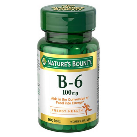 Nature's Bounty, Vitamin B-6, 100 mg, 100 tabs Nature's Bounty