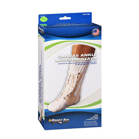 Sport Aid, Canvas Ankle With Spiral Stays Medium, 1 Each Sport Aid