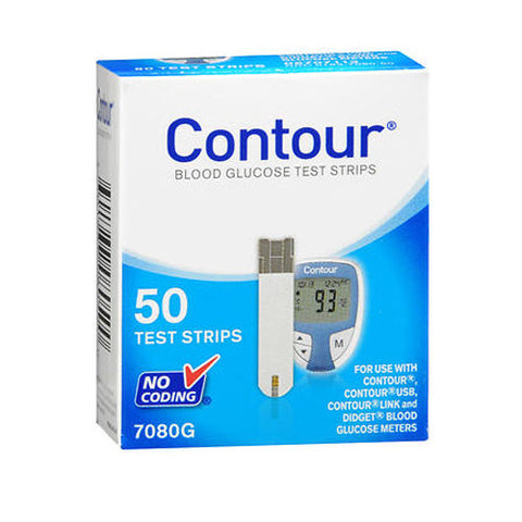 Contour, Blood Glucose Test Strips, Box Of 50 Contour