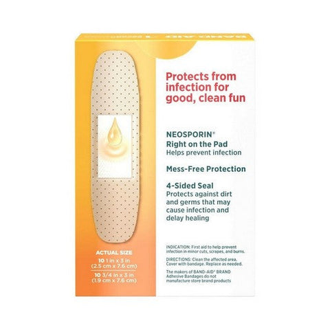 Band-Aid, Infection Defense With Neosporin Adhesive Bandages Assorted Sizes, 20 Count Band-Aid
