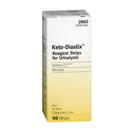 Keto-Diastix, Reagent Strips For Urinalysis Ketone Glucose, 50 Count Keto-Diastix