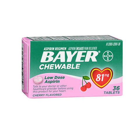 Bayer, Children's Aspirin Chewable Low Dose, 81 mg, Cherry 36 chewables Bayer